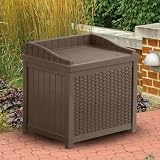 Suncast Resin Wicker 22 Gallon Storage Seat