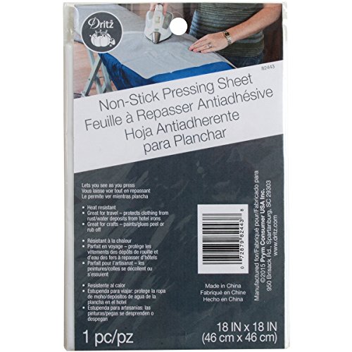 DritzClothing Care 82443 Non-Stick Pressing Cloth, 18 x 18-Inch , White