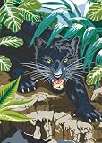 Junior Mini Paint By Number Kit: 5x7 Black Leopard