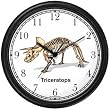 Triceratops Skeleton Dinosaur Animal Wall Clock by WatchBuddy Timepieces (White Frame)