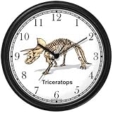 Triceratops Skeleton Dinosaur Animal Wall Clock by WatchBuddy Timepieces (Slate Blue Frame)