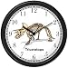 Triceratops Skeleton Dinosaur Animal Wall Clock by WatchBuddy Timepieces (Hunter Green Frame)