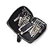 Genuine Leather Woven Men Oversized Zip Around Key Case Car Key Wallet 12 Hook