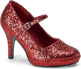 Contessa-50GW Wide Width Glitter Mary Jane With Spiked Heel
