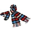 Softer than Cashmere? Scarf Gloves Set Plaid Red Blue with Multiple Colors