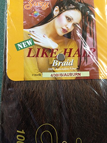 Two Bags Zury 100% Kanekalon Braiding Hair Color 4/30/B/AUBURN