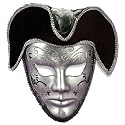 Forum Novelties Inc 17175 Venetian Mask Silver with Headpiece