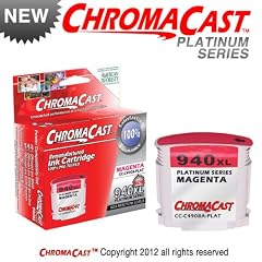 New Chromacast Platinum Series 940XL Magenta Ink Cartridge (Compatible for HP C4908AN)