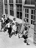 IMAGE OF Seven Children Carrying Books, About To Enter Schoolhouse Photographic Poster Print by H. Armstrong Roberts, 12x16