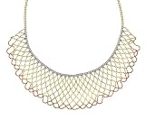 14K Tri-Color Gold Beaded Collar Necklace