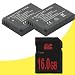 TWO NB5L Lithium Ion Replacement Batteries + 16GB SDHC Memory Card for Canon PowerShot S100, SD700 IS, SD790 IS, SD800 IS, SD850 IS, SD870 IS, SD880 IS, SD890 IS, SD900, SD950 IS, SD970 IS, SD990 IS, SX200 HS, SX210, SX220 HS, SX230 HS Digital Cameras