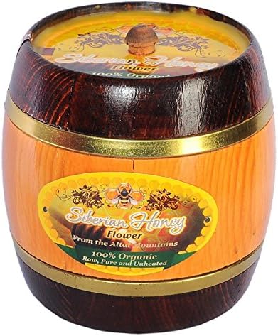 Siberian Flower Honey - 100% Raw, Pure, Organic, NON-GMO, Unheated, Unprocessed (Pesticide, Antibiotic &amp; Gluten FREE) - 2LB