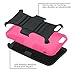 iPhone 6S Plus Case, ULAK Slim Dual Layer Rugged Hybrid Protective Cover with Kickstand and Swivel Belt Clip Combo Holster for Apple iPhone 6S Plus & iPhone 6 Plus 5.5 inch (Black/Hot Pink)