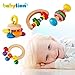 [US CPSC Certificated] Babylian Educational Grasping Rattles Combination of Beech Material for Children of More Than 3 Months Old (4 Type)
