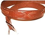 Western Rodeo Basket Weave Cowhide Leather Belt Tooled and Braided (38)