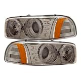 00-06 GMC Sierra Chrome LED Halo Projector Headlights  w Amber by Luminx Lighting
