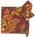 Durable Hand Woven 100% Cotton Silk Screen Print Sugar Maple Rust Napkins 22x22 Inches Set of 12
