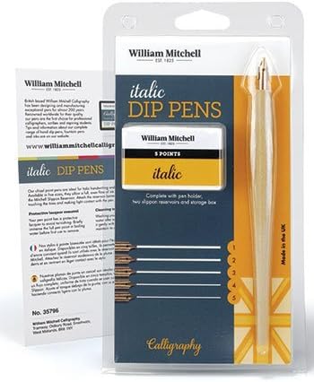 William Mitchell Calligraphy Dip Pen Set Right Hand Italic by William Mitchell Calligraphy