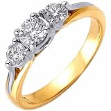 Two Tone Potholed Diamond Fashion Ring