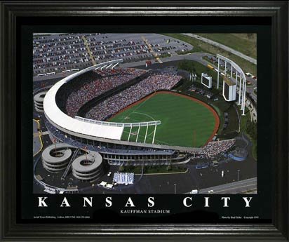 Kansas City Royals - Kauffman Stadium Aerial - Lg - Framed Poster Print
