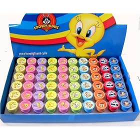 Looney Tunes Stamps : 6 pcs Tweety Bunny Taz Stamps