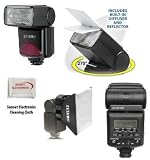 Professional TTL Power, Zoom & 270 Degree Swivel D-SLR Flash For The Olympus E-30, E-420, FL-20, E-3, FL-36, E-1, E-400, E-620, E-500, E-3, E-520, E-330, FL-50, E-510, E-300, E-1, E-30, E-5, E-P2 Digital Cameras Includes 1 Wide Angle Diffuser, 1 Bounce Reflector, & 1 Proffesional Soft Box Flash Diffuser