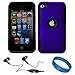 Metallic Magic Blue 2 in 1 Hybrid Protective Dual Hard Case and Soft Silicone Skin for Apple iPod Touch 4 / 4th Gen (8GB, 16GB, 