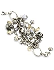 Liz Palacios "Perlas" Swarovski Crystal and Pearl Multi-Chain Bracelet