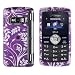 Purple Silver Vine Flower Design Snap on Hard Cover Protector Faceplate Skin Case for Verizon LG Env3 Env 3 VX9300 VX-9300 + Belt Clip