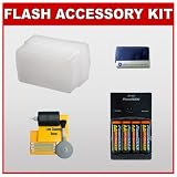 Sto-Fen Omni-Bounce OM-PZ8 Flash Diffuser + Cameta NMH-1 Power Package - for Pentax AF 360 FGZ Flash & Sony Alpha HVL-F36AM Flash