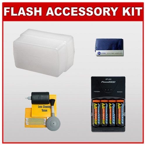 Sto-Fen Omni-Bounce OM-EW Flash Diffuser + Cameta NMH-1 Power Package - for Canon 430EX Speedlite Flash