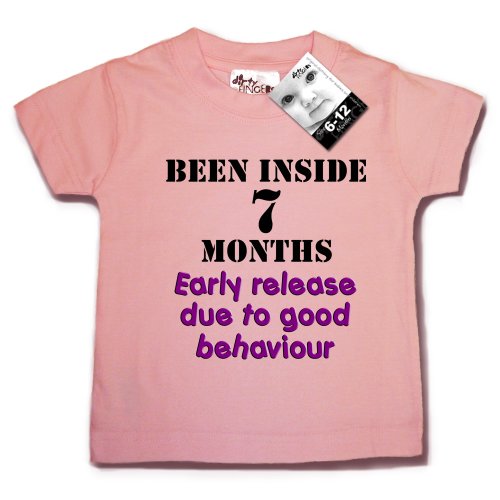 Dirty Fingers - Been Inside for 7 months... - Premature Baby & Toddler T-shirt 0-6 months, Pink