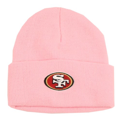 San Francisco 49ers Cuffed Embroidered Logo Winter Knit Hat - Pink