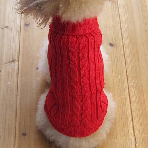 Red Pet Doggy Doggy Dog Cares Warm Knit Weaved Sweater Acrylic Small Dog Cares Good Clothes Costumes / Size S