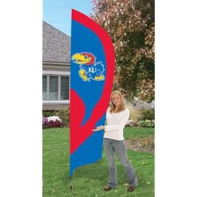 Kansas Jayhawks Tall Team Garden House Flags 8.5 ft x 2.5 ft NCAA College Athletics Fan... from Animal Houses