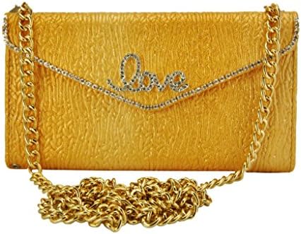 Iphone 6 Plus Leather Case, FIBEST Elegant Handbag Design Love Bling Crystal Diamond Clasp Flip Folio Wallet Leather Case Card Slot Cover with Strap Chain for Apple Iphone 6 5.5 Iphone Plus with Stylus Pen,Iphone 6 plus Love Yellow