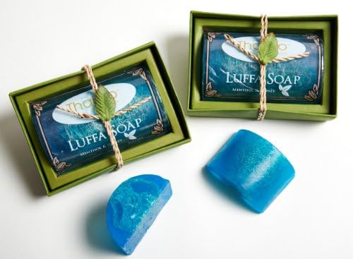 All Natural Soap with Exfoliating Luffa (Loofah) for Body & Hands- Best Cleanser Scrub for Men & Women. Luxurious Body Wash Bar-herbal Extracts Help Reduce Appearance of Cellulite, Blemishes, Eczema, Acne & Has Antioxidants for Youthful Skin-120g (Menthol & Honey)