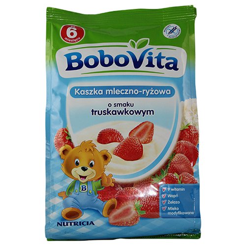 Bobovita Milk and Rice Gruel Strawberry for Babies (230g/8.1oz)