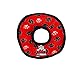 TUFFY Junior Ring Durable Dog Toy, Small, Red Paw