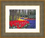 Picture Frame Gold w/ Mottled Goldray Fluted Panel .. 3'' wide