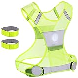 Reflective Safety Vest. Including Two 3M Reflective Bands for Jogging, Running, Walking Biking and Cycling. (Small /Medium)