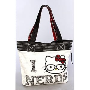Loungefly The Hello Kitty I Love Nerds Handbag,Bags (Handbags/Totes) for Women