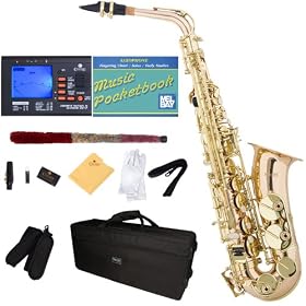 Mendini MAS-30 Rose Gold Brass E Flat Intermediate to Professional Alto Saxophone