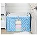 66L Storage Box with See-through Window, Tune Up Durable Oxford Fabric Foldable Steel Shelf Lidded Storage Box (Light Blue)