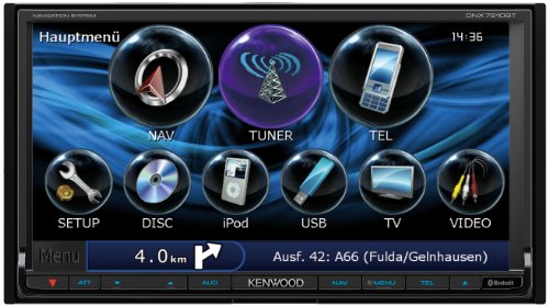 Kenwood DNX7210BT All-In-One Navigationssystem mit DVD-Spieler (17,8 cm VGA Doppel-DIN-Monitor, Bluetooth, Apple iPod-ready, USB 2.0) schwarz