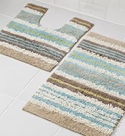 Tonal Stripe Bath Pedestal Mats