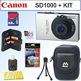 Canon PowerShot SD1000 7.1 MP Digital Elph Camera (Black) + 2GB Accessory Kit