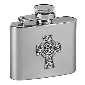 Celtic Cross 2oz Stainless Steel Hip Flask