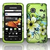 Premium Black Butterfly and Green Hawaii Flower Design Rubberized Shield Ha ....