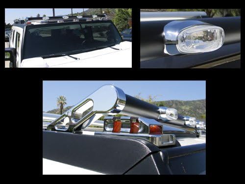 H2 Hummer SUT SUV Chrome & Black Low Profile Billet Light Bar w/ Bulbs